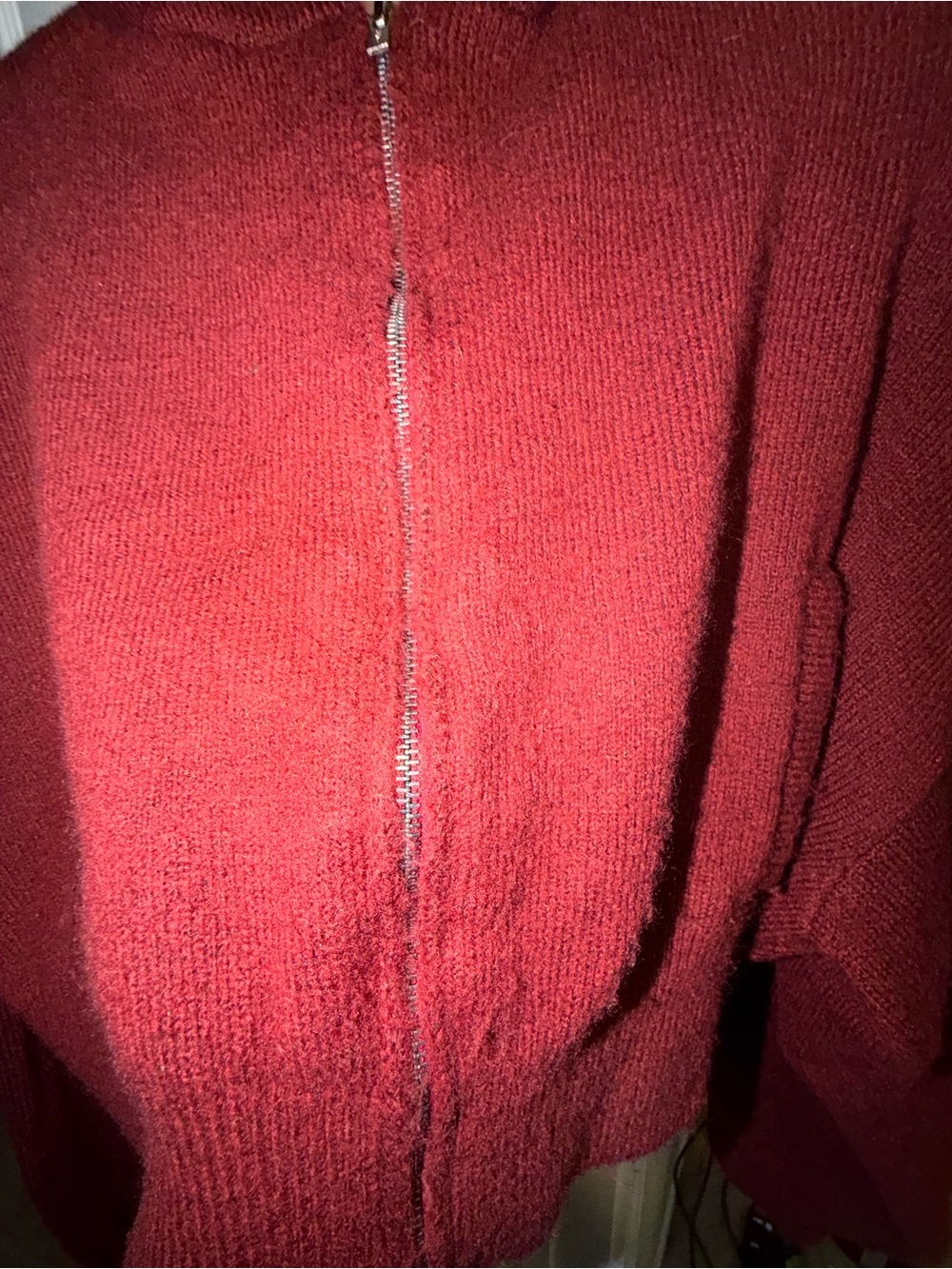 Oner Active Cropped Hooded Zip Sweater Jacket in Deep Burgundy - Picture 7 of 7